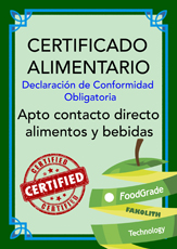 Declaración Conformidad alimentaria FK-45 FoodGrade Hygienic,